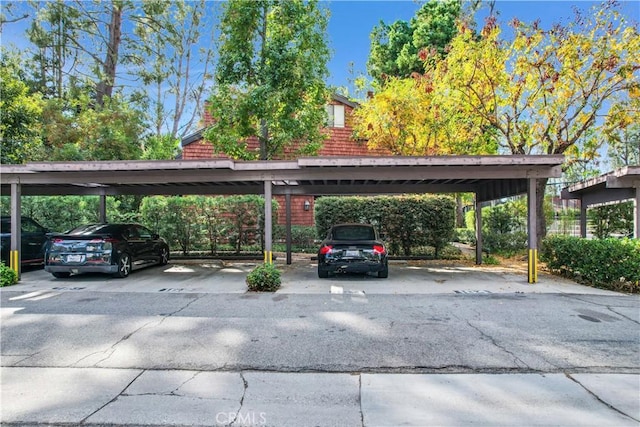 view of car parking with a carport