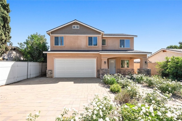 view of front of house featuring a garage