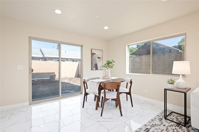 view of dining space