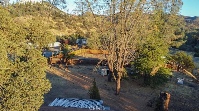 drone / aerial view with a mountain view