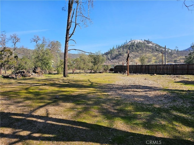 view of yard with a mountain view