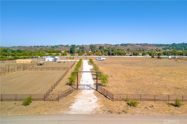 bird's eye view with a rural view