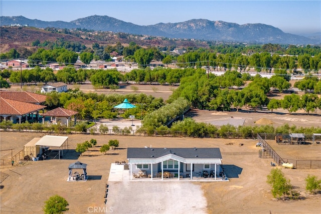 drone / aerial view with a mountain view