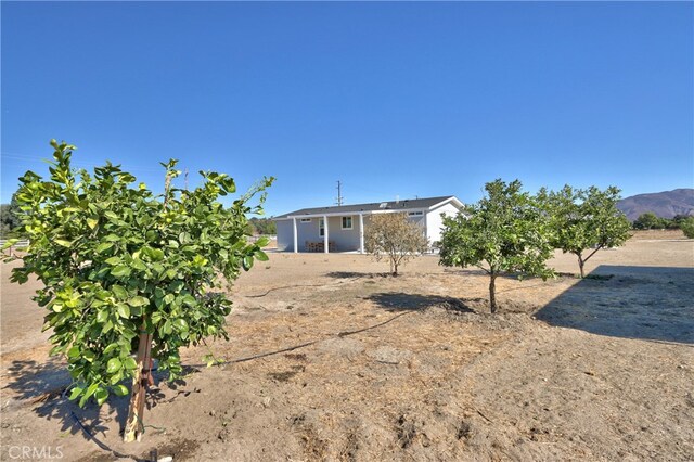 exterior space with a mountain view