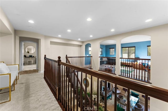 hallway featuring carpet floors