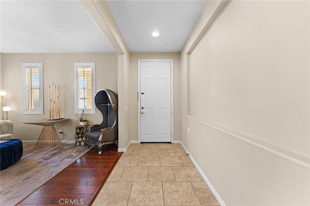 entrance foyer featuring light wood-type flooring