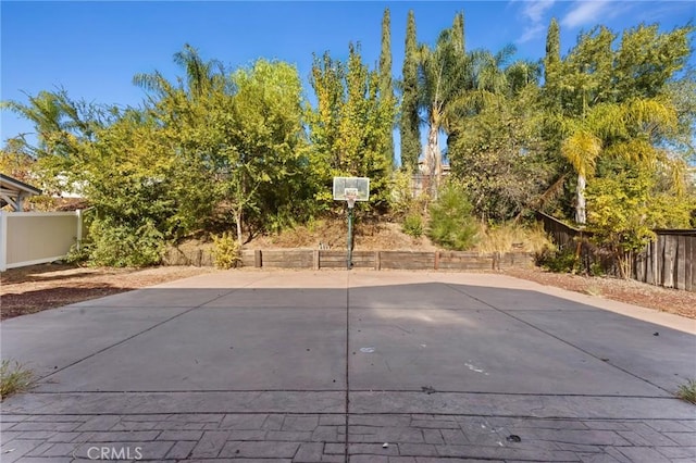 view of patio / terrace featuring basketball court