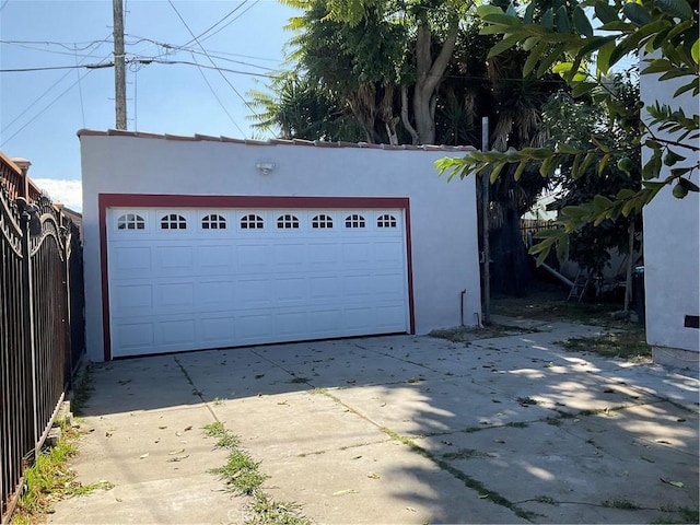 view of garage