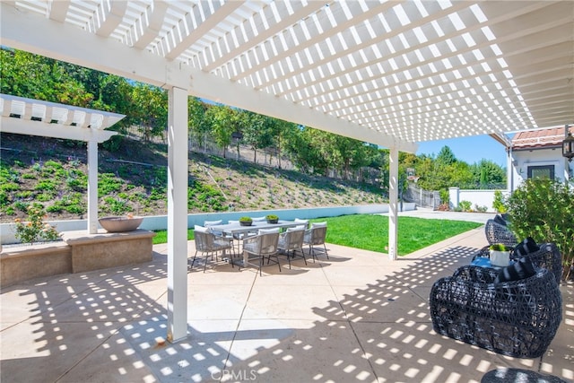 view of patio / terrace with a pergola