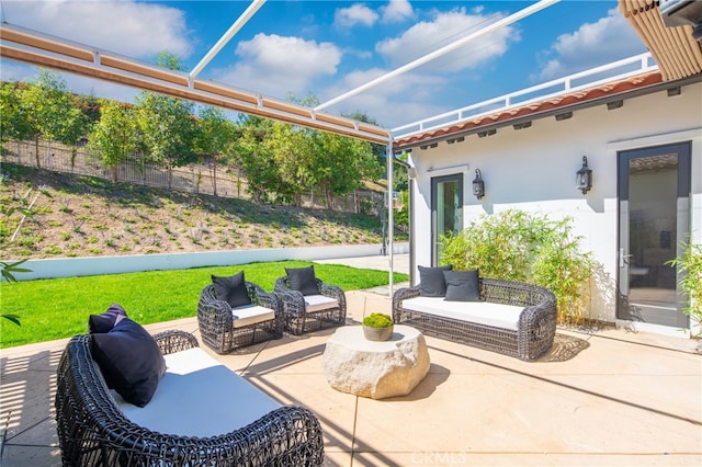 view of patio with outdoor lounge area