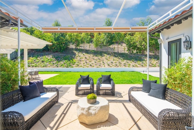 view of patio / terrace featuring an outdoor hangout area