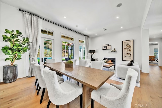 dining area featuring light hardwood / wood-style floors