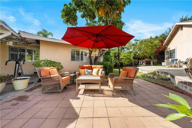 view of patio with outdoor lounge area