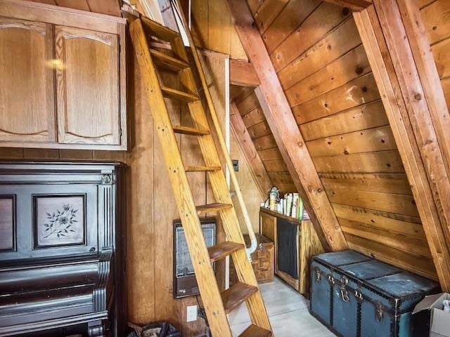 view of unfinished attic