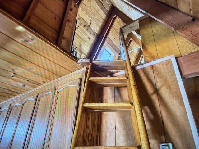 interior details featuring wooden ceiling and beamed ceiling