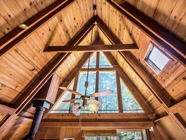 room details with wood ceiling and beam ceiling