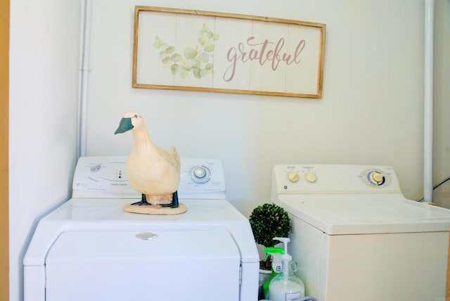 laundry room featuring washer and dryer