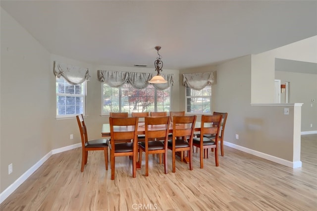 dining area featuring light hardwood / wood-style floors