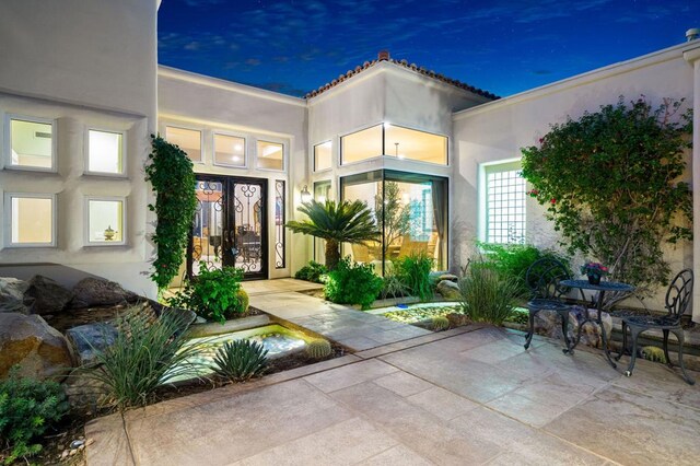 exterior space featuring french doors