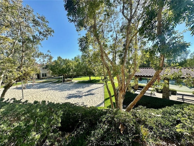 view of home's community featuring volleyball court