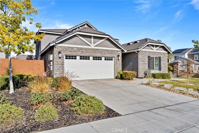 craftsman inspired home featuring a garage