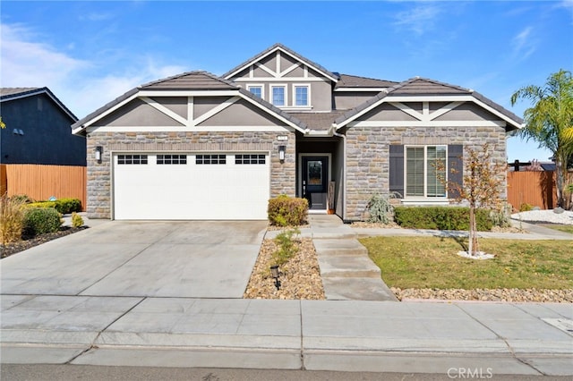 view of front of property featuring a garage