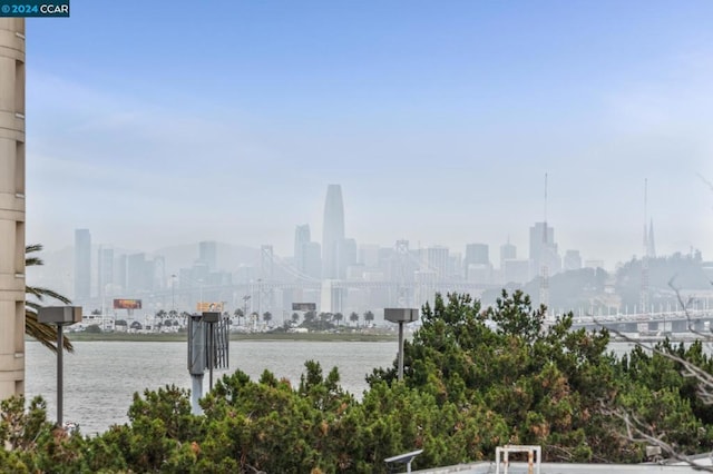 property's view of city with a water view