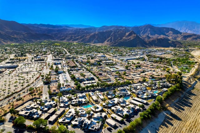 aerial view with a mountain view