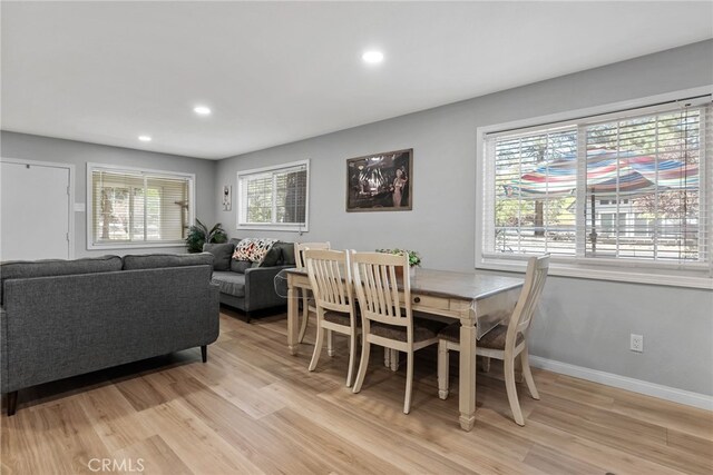 191 Los Angeles Ave, Sugarloaf, CA 92386 - dining room featuring light wood-style floors, recessed lighting, and baseboards