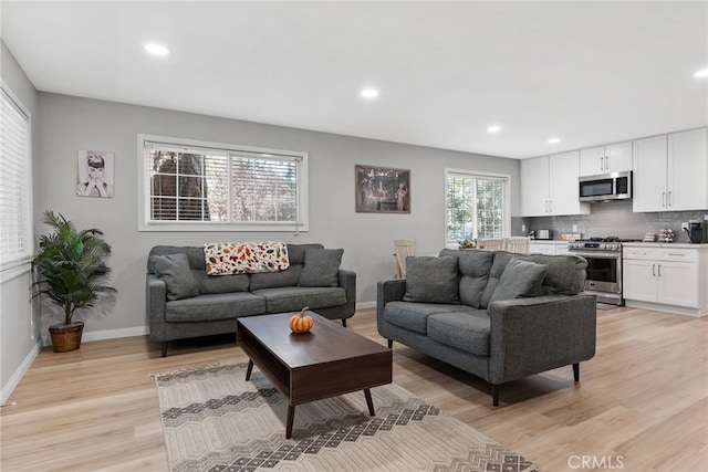 living room featuring light hardwood / wood-style floors