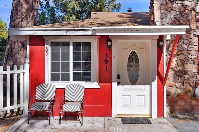 191 Los Angeles Ave, Sugarloaf, CA 92386 - doorway to property with stone siding