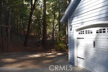 view of garage