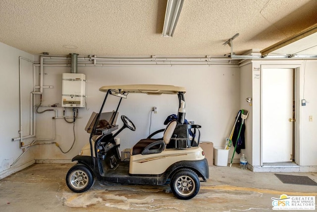 garage with water heater