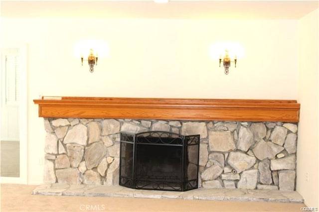 details with a fireplace