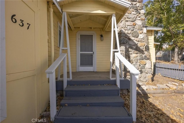 view of doorway to property