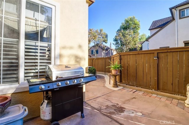 view of patio featuring grilling area