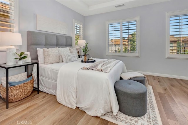 bedroom featuring light hardwood / wood-style flooring