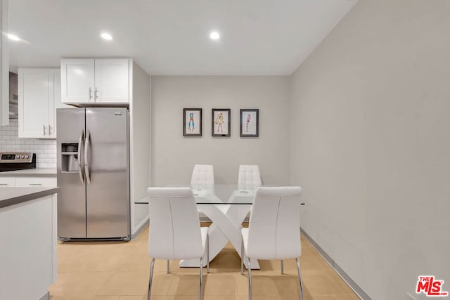 view of tiled dining area