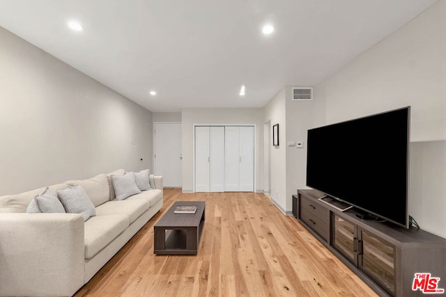 living room featuring light hardwood / wood-style floors