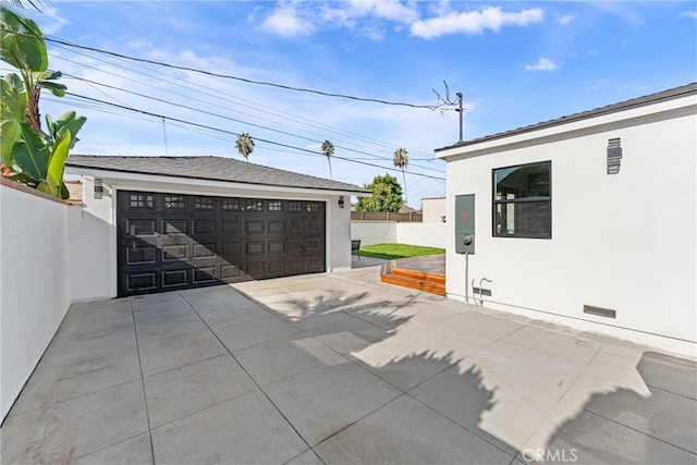 view of garage