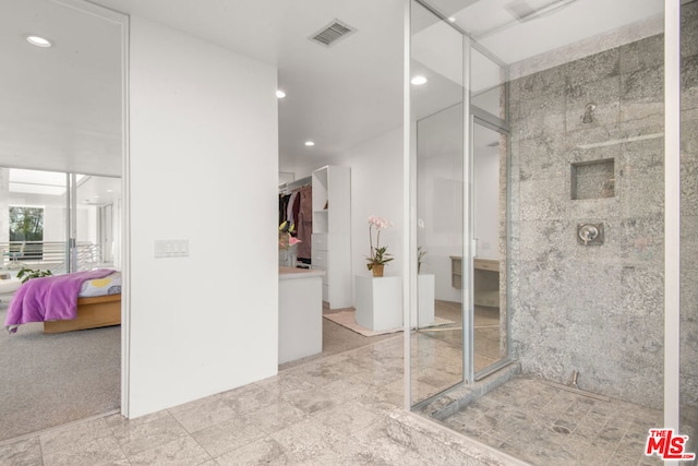 bathroom with walk in shower