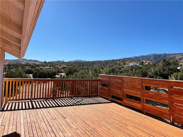 deck with a mountain view