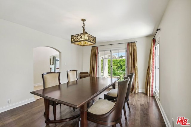 dining room featuring dark hardwood / wood-style floors