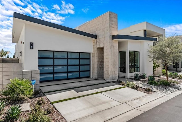 contemporary house with a garage