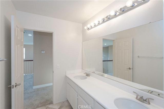 bathroom featuring vanity and tile patterned flooring