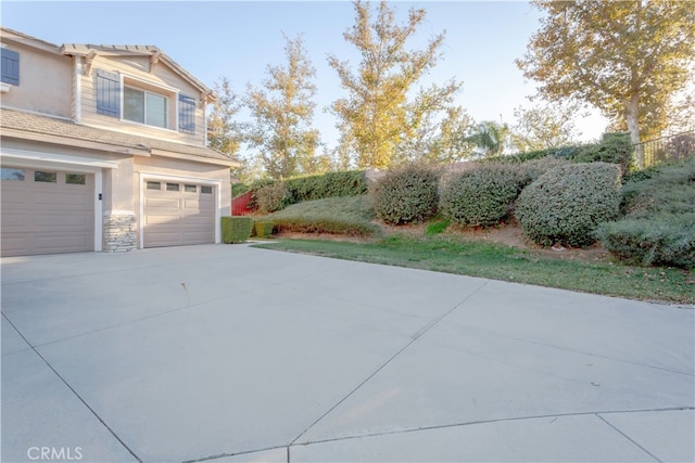 view of home's exterior featuring a garage