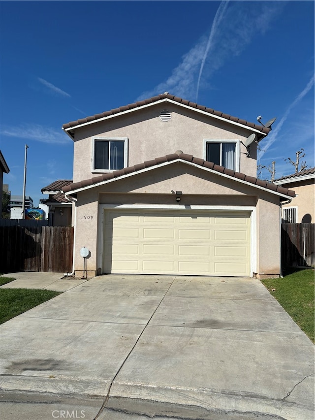 view of front property with a garage