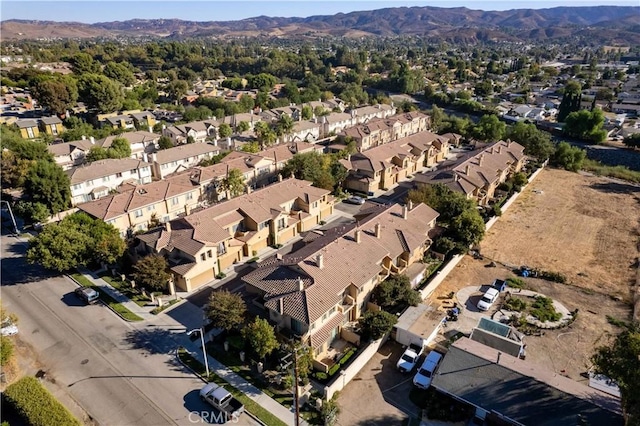 aerial view with a mountain view