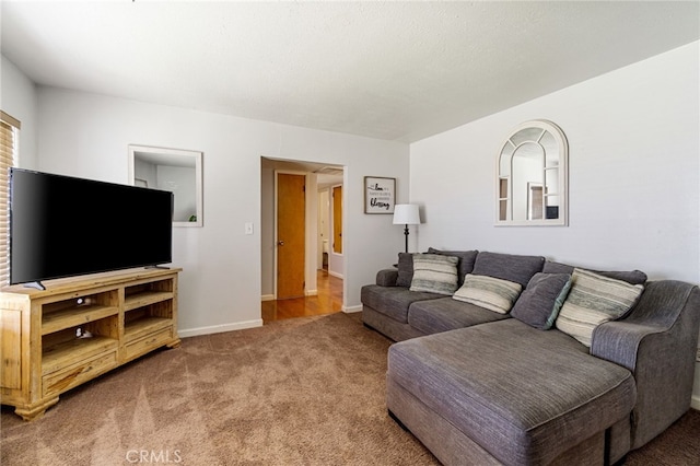 living room with carpet