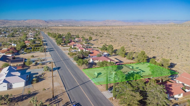 aerial view with a mountain view